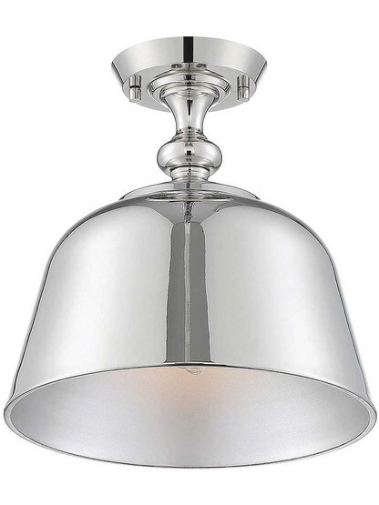 Berg 1 Light Semi-Flush in Polished Nickel.